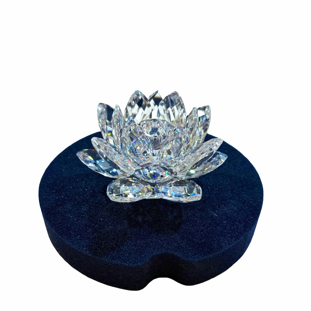 Vintage Swarovski Crystal Water Lily Lotus Candleholder